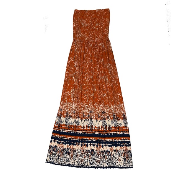 Artisan Ny Dresses & Skirts - ORANGE BOHO STRAPLESS MAXI DRESS